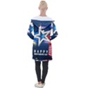 4th Of July Happy Usa Independence Day Longline Hooded Cardigan View2