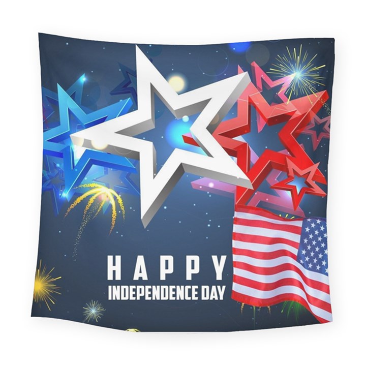 4th Of July Happy Usa Independence Day Square Tapestry (Large)