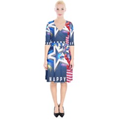 4th Of July Happy Usa Independence Day Wrap Up Cocktail Dress by Ravend