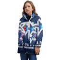 4th Of July Happy Usa Independence Day Kids  Hooded Longline Puffer Jacket View3