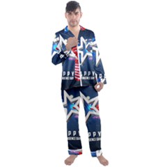 4th Of July Happy Usa Independence Day Men s Long Sleeve Satin Pajamas Set by Ravend