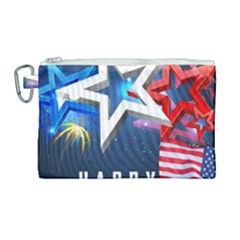 4th Of July Happy Usa Independence Day Canvas Cosmetic Bag (large) by Ravend