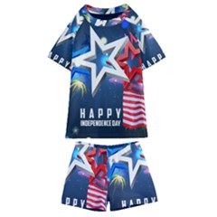 4th Of July Happy Usa Independence Day Kids  Swim Tee And Shorts Set