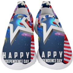 4th Of July Happy Usa Independence Day Kids  Slip On Sneakers by Ravend