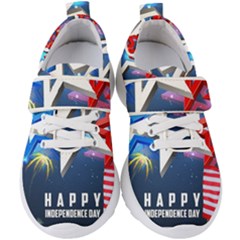 4th Of July Happy Usa Independence Day Kids  Velcro Strap Shoes by Ravend