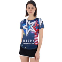 4th Of July Happy Usa Independence Day Back Cut Out Sport Tee by Ravend