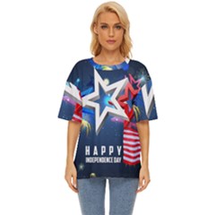 4th Of July Happy Usa Independence Day Oversized Basic Tee by Ravend