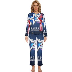 4th Of July Happy Usa Independence Day Womens  Long Sleeve Lightweight Pajamas Set by Ravend