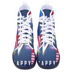 4th Of July Happy Usa Independence Day Kid s High-top Canvas Sneakers by Ravend