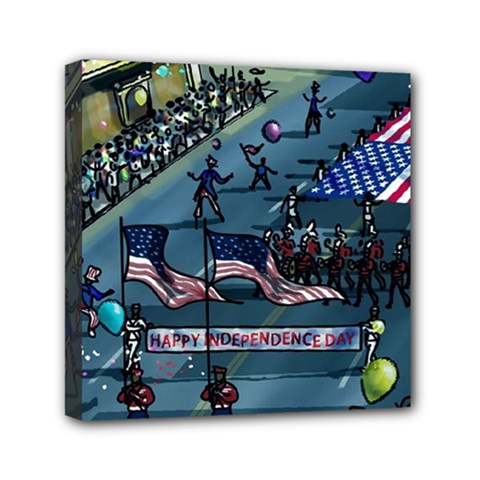 July 4th Parade Independence Day Mini Canvas 6  X 6  (stretched) by Ravend