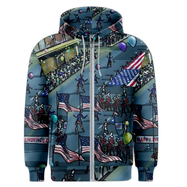 July 4th Parade Independence Day Men s Zipper Hoodie