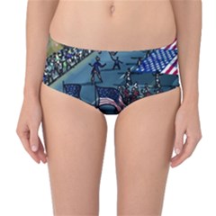 July 4th Parade Independence Day Mid-waist Bikini Bottoms