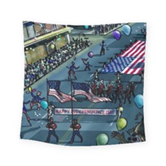 July 4th Parade Independence Day Square Tapestry (small) by Ravend