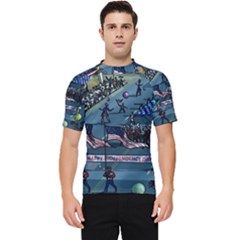 July 4th Parade Independence Day Men s Short Sleeve Rash Guard by Ravend