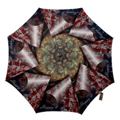 Independence Day Background Abstract Grunge American Flag Hook Handle Umbrellas (small) by Ravend