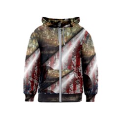 Independence Day Background Abstract Grunge American Flag Kids  Zipper Hoodie