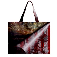 Independence Day Background Abstract Grunge American Flag Zipper Mini Tote Bag by Ravend