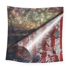 Independence Day Background Abstract Grunge American Flag Square Tapestry (large) by Ravend