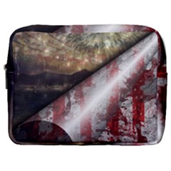 Independence Day Background Abstract Grunge American Flag Make Up Pouch (large) by Ravend