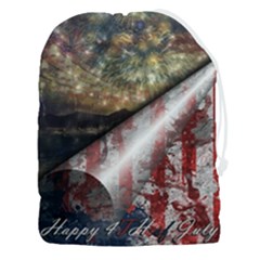 Independence Day Background Abstract Grunge American Flag Drawstring Pouch (3xl) by Ravend