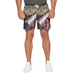 Independence Day Background Abstract Grunge American Flag Men s Runner Shorts by Ravend