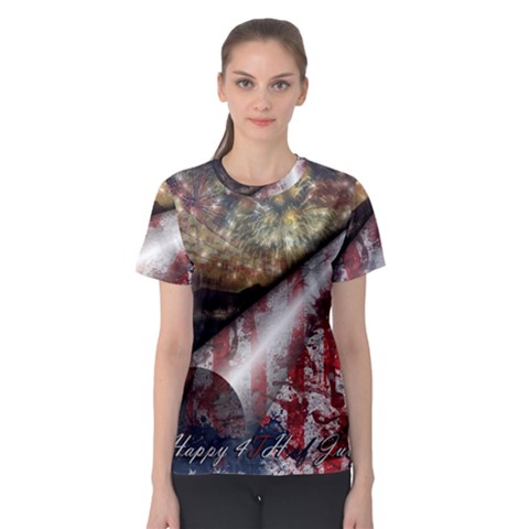 Independence Day July 4th Women s Sport Mesh Tee by Ravend