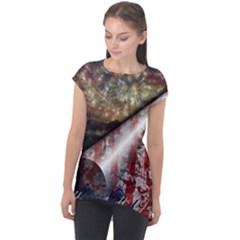 Independence Day July 4th Cap Sleeve High Low Top by Ravend