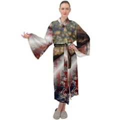 Independence Day July 4th Maxi Velvet Kimono by Ravend