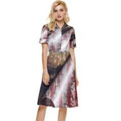 Independence Day July 4th Button Top Knee Length Dress by Ravend