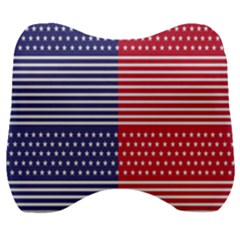 American Flag Patriot Red White Velour Head Support Cushion by Celenk