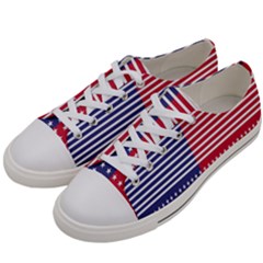 American Flag Patriot Red White Women s Low Top Canvas Sneakers by Celenk