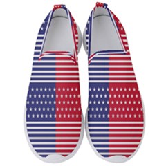 American Flag Patriot Red White Men s Slip On Sneakers by Celenk