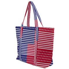 American Flag Patriot Red White Zip Up Canvas Bag by Celenk