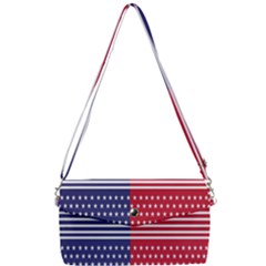 American Flag Patriot Red White Removable Strap Clutch Bag by Celenk