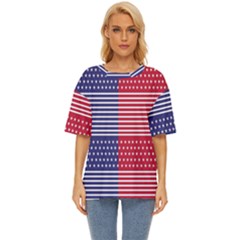 American Flag Patriot Red White Oversized Basic Tee by Celenk