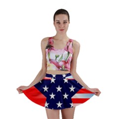 Patriotic American Usa Design Red Mini Skirt by Celenk