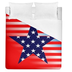 Patriotic American Usa Design Red Duvet Cover (queen Size) by Celenk