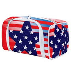 Patriotic American Usa Design Red Toiletries Pouch by Celenk