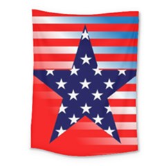 Patriotic American Usa Design Red Medium Tapestry by Celenk