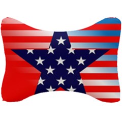 Patriotic American Usa Design Red Seat Head Rest Cushion by Celenk