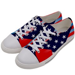 Patriotic American Usa Design Red Men s Low Top Canvas Sneakers by Celenk