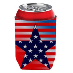 Patriotic American Usa Design Red Can Holder by Celenk