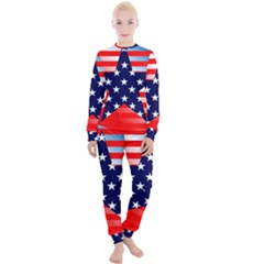 Patriotic American Usa Design Red Women s Lounge Set by Celenk