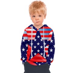 Patriotic American Usa Design Red Kids  Overhead Hoodie by Celenk