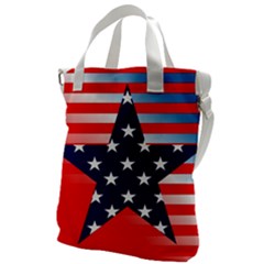 Patriotic American Usa Design Red Canvas Messenger Bag by Celenk