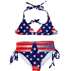 Patriotic American Usa Design Red Kids  Classic Bikini Set by Celenk