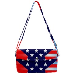 Patriotic American Usa Design Red Removable Strap Clutch Bag by Celenk