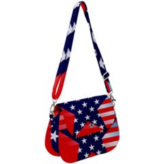 Patriotic American Usa Design Red Saddle Handbag by Celenk