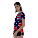 Patriotic american usa design red Short Sleeve Open Back Tee View2