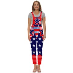 Patriotic American Usa Design Red Women s Pinafore Overalls Jumpsuit by Celenk